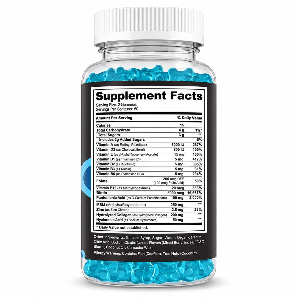 DUBI Supplement Facts label